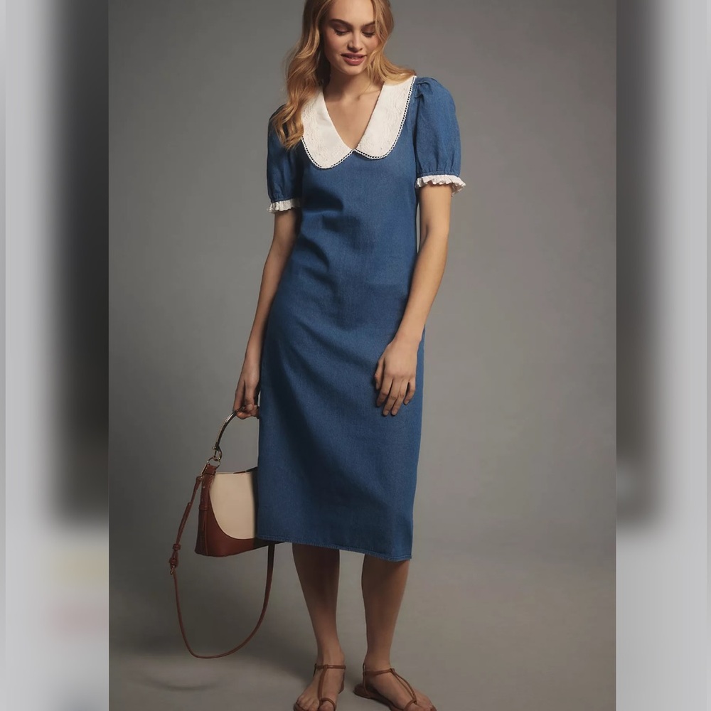 Anthropologie Collared Slim Midi Dress